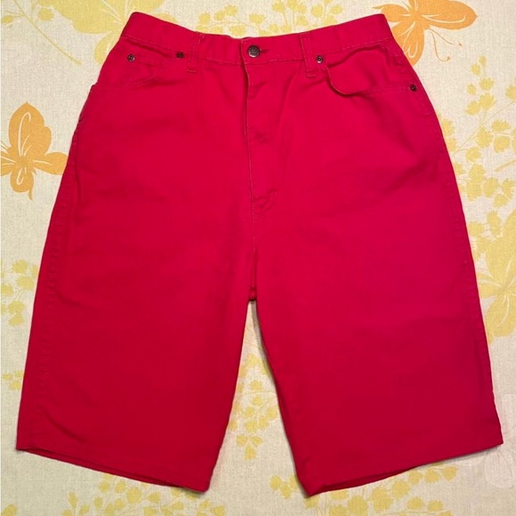 Vintage 90s red Congo Trader high waisted denim shorts 🌟 - Picture 2 of 7